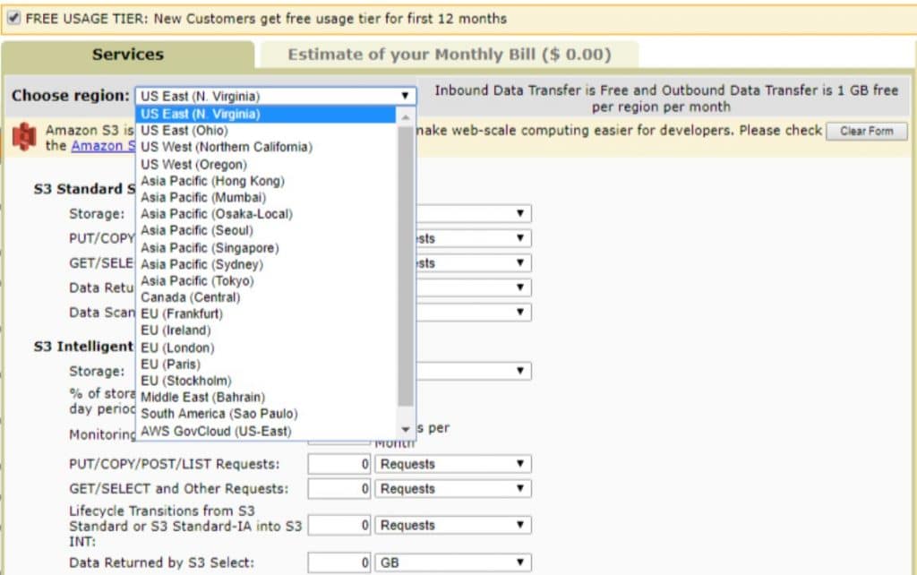 AWS S3 Calculator