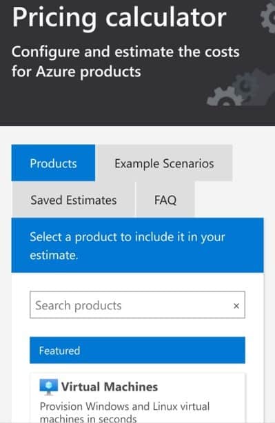 azure compute cloud cost calculator