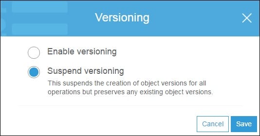 s3 bucket - suspend versioning
