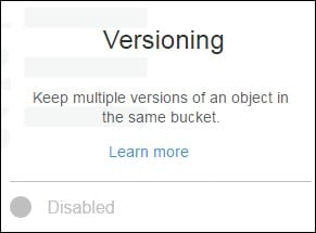 s3 bucket versioning - disabled