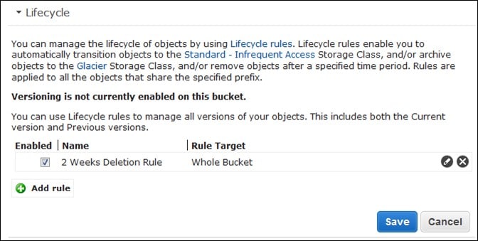 AWS S3 Lifecycle Policy - lifecycle add rules