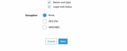 Configure AWS S3 Inventory - save