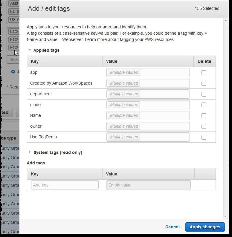 EC2 Launch Instance Wizard - add and edit tags