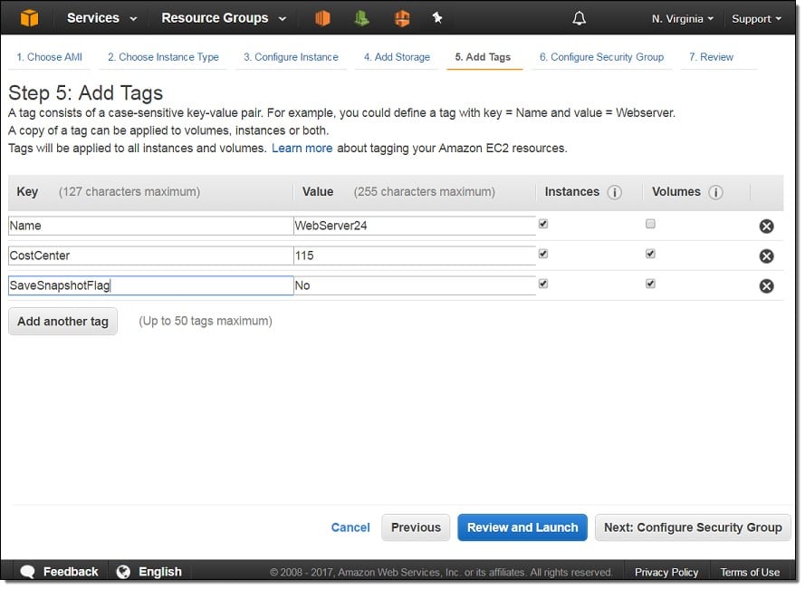 EC2 Launch Instance Wizard - add tags