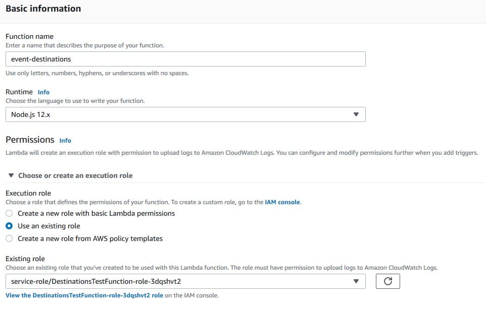 AWS Lambda Destinations - basic information