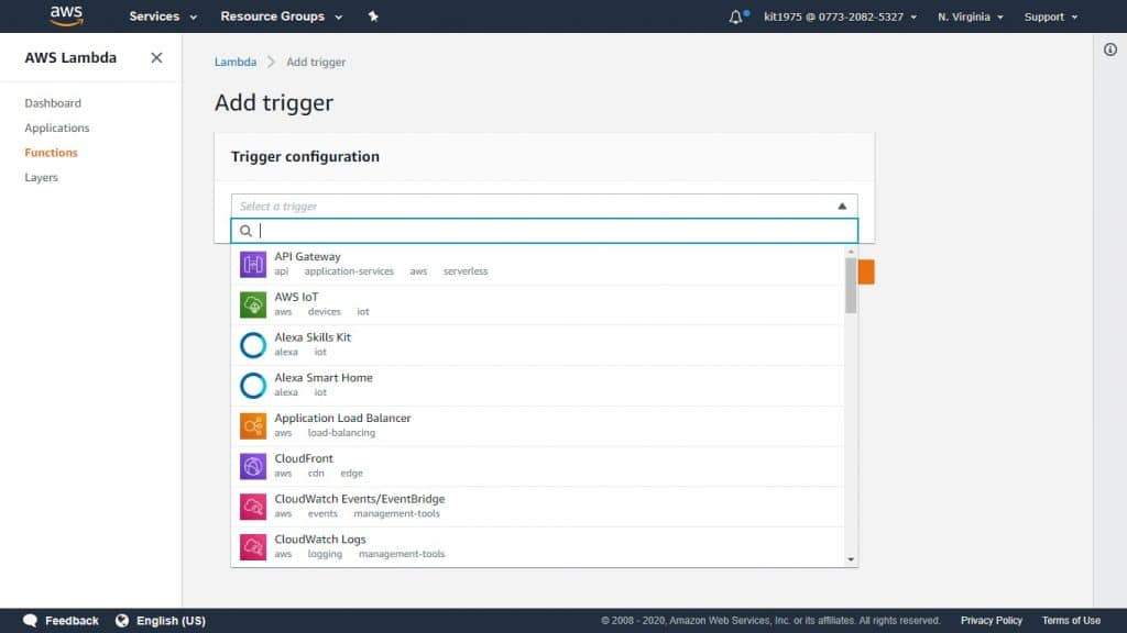 AWS Lambda EventSourceMapping - trigger type