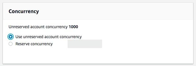 AWS Lambda Reserved Concurrency - unreserved