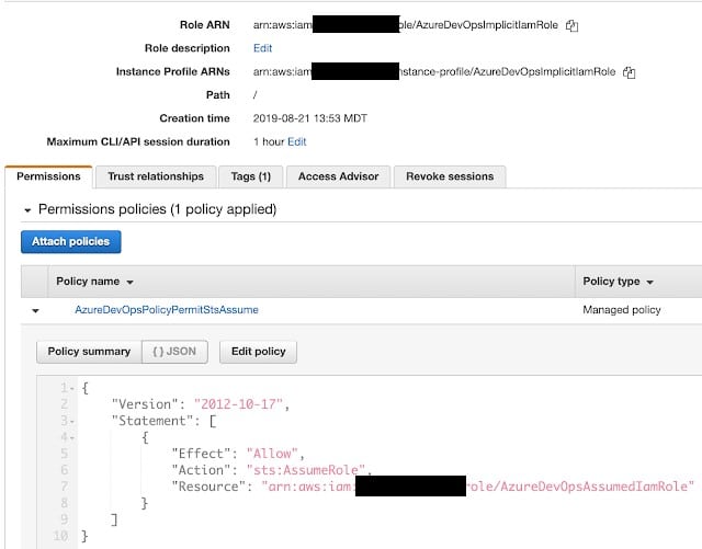 AWS CloudTrail service role - region