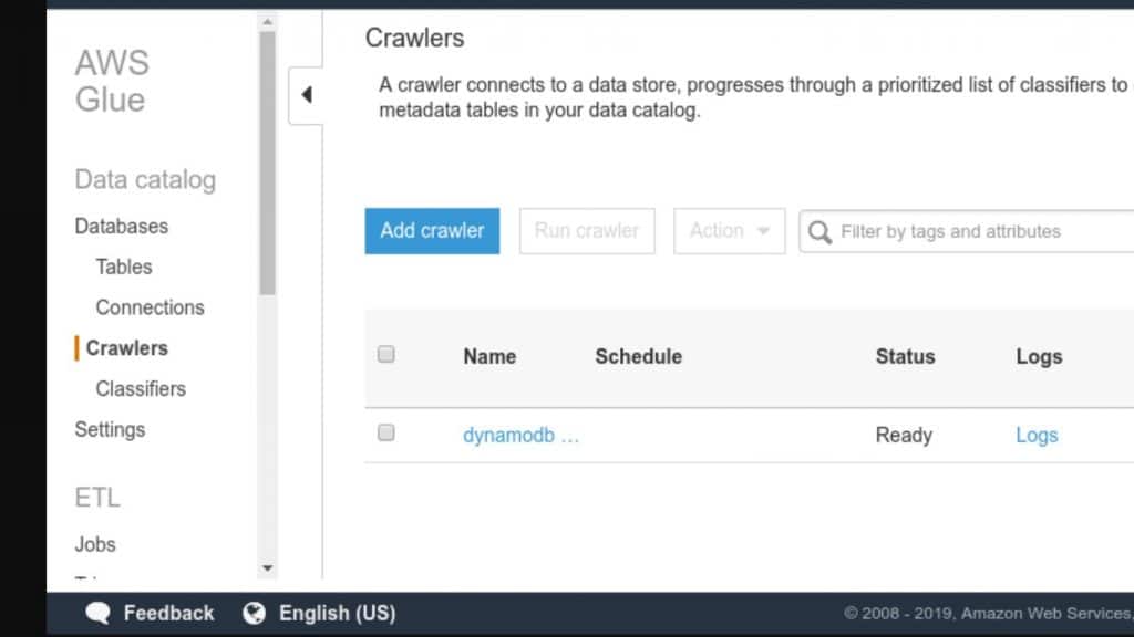 Crawlers on Glue Console - add crawler