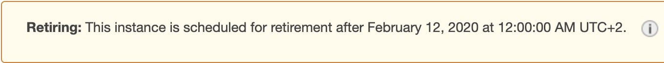 EC2 Scheduled Events - retiring