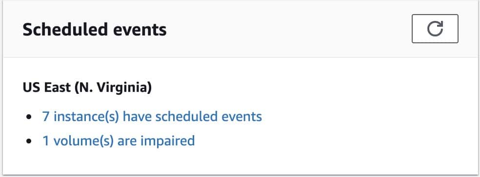 EC2 Scheduled Events - schedule