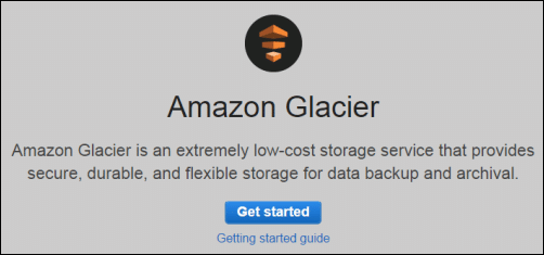 Amazon Glacier - Getting Started Page