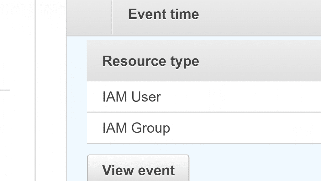 AWS CloudTrail Manage Your Events - Check Event Link