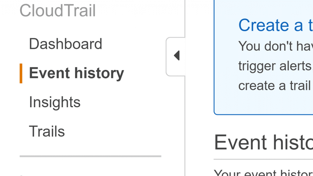 AWS CloudTrail View Events in Console - Event History in CloudTrail Console