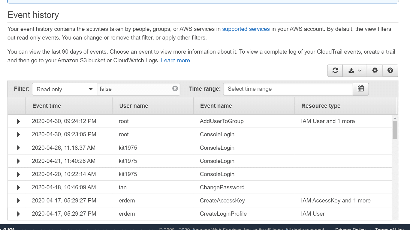 AWS CloudTrail: View Events in Console - CloudySave