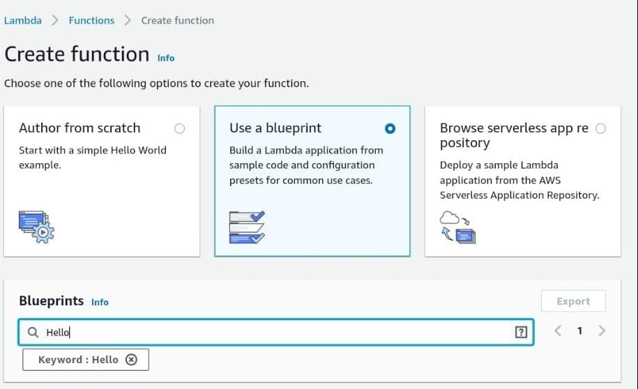 AWS Lambda - AWS Lambda Use a Blueprint