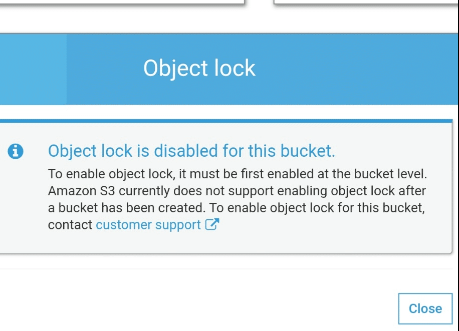 Locking an S3 Object - Object Lock Disabled