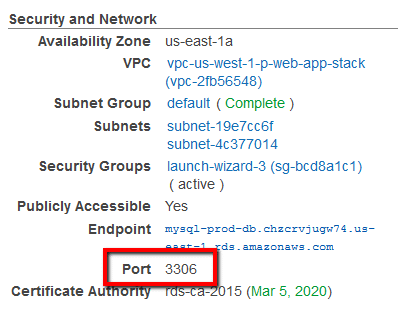 RDS Port - RDS Port Number