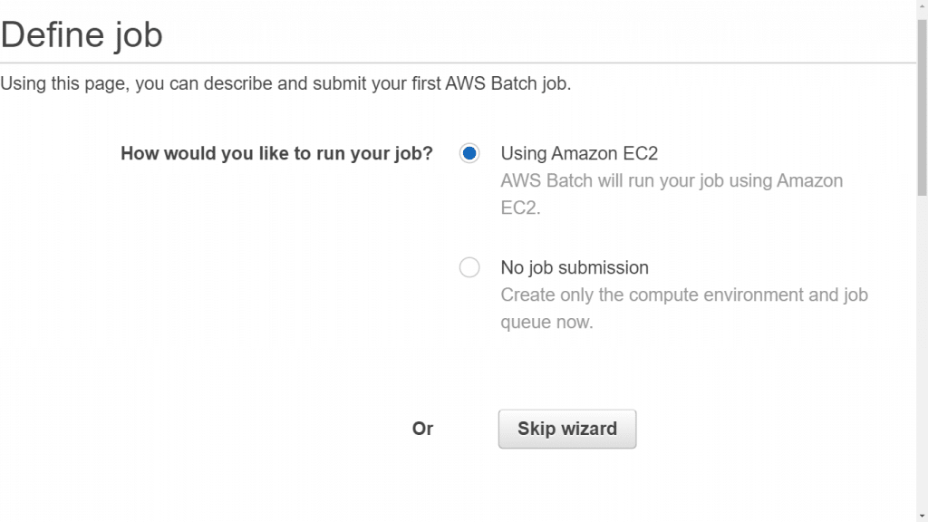 Starting with AWS Batch - Configuring Job Options