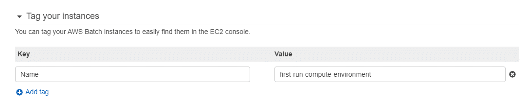 Starting with AWS Batch - Tagging Instances