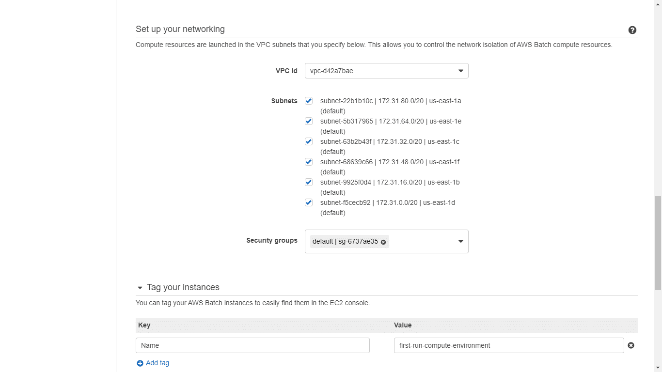 Starting with AWS Batch - Setting Up Networking