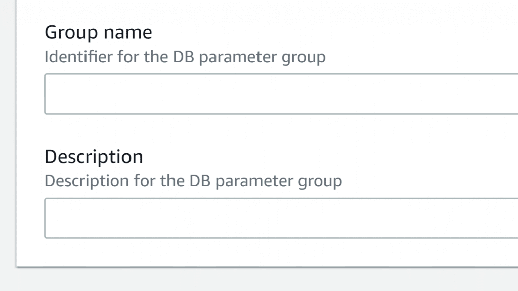 AWS Neptune Parameter Group - Enter Parameter Group Name and Description