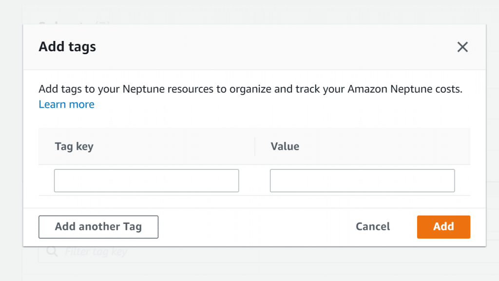 AWS Neptune Subnet Group - Subnet Group Name Add Tags