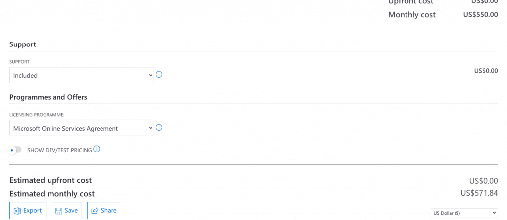 How does Azure DevOps Pricing Calculator Work - Support