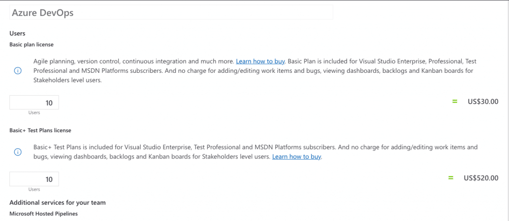 How does0 Azure DevOps Pricing Calculator Work - Users