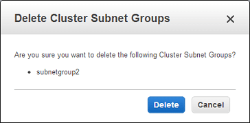 Manage Redshift Cluster Subnet Groups - Delete Cluster Subnet Groups