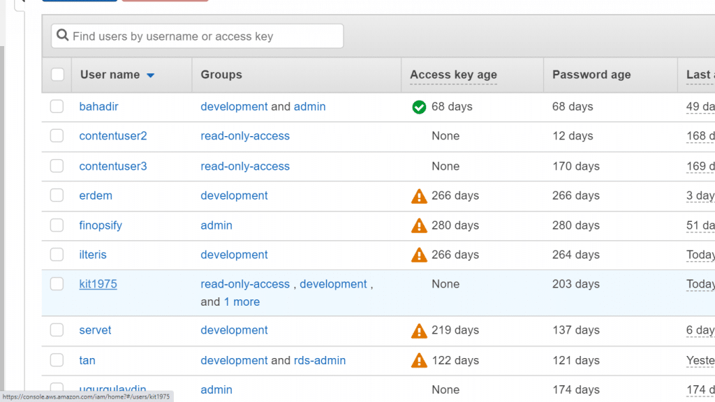 Setting AWS Credentials - Select Personal IAM User Name