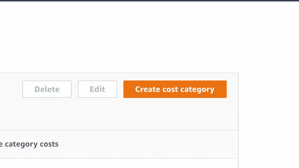 Cost Categories - Create Button
