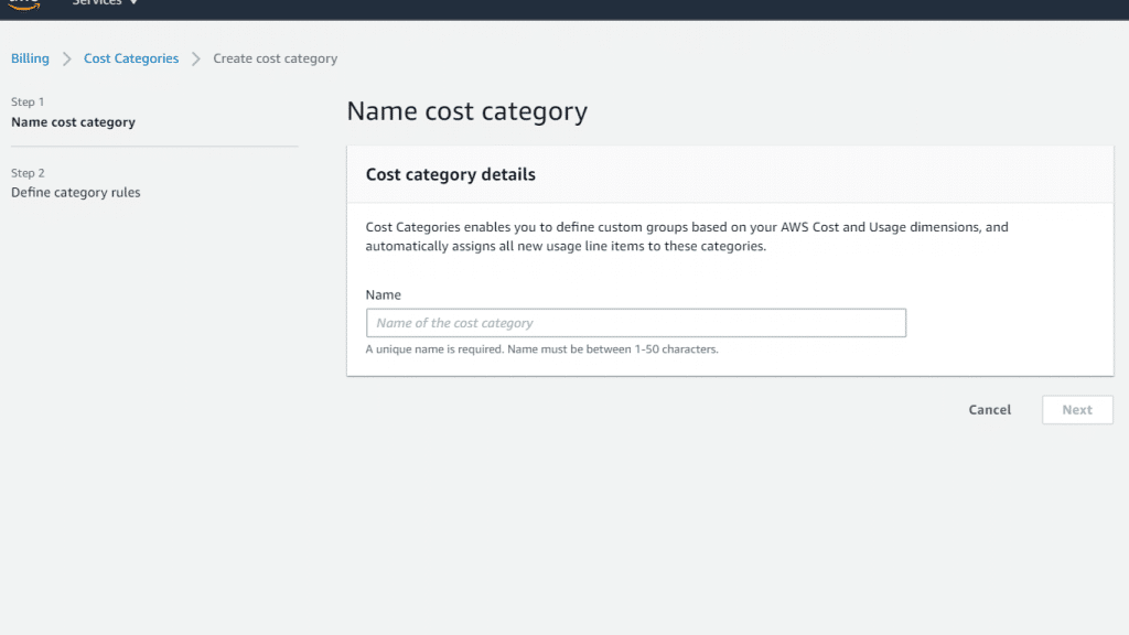 Cost Categories - Fill Details