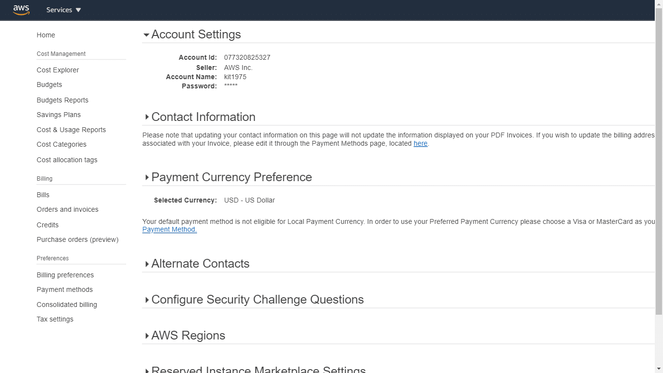 change account email aws