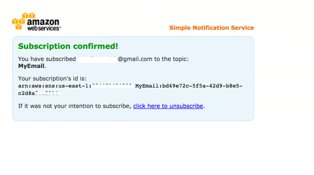 AWS Billing Alarms - Subscription Confirmed