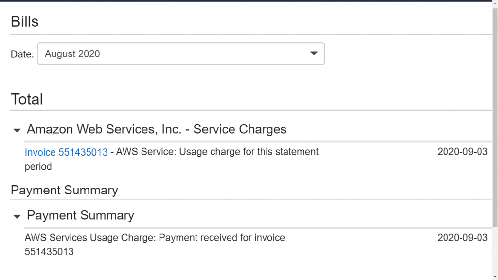 AWS Billing - Usage Charges