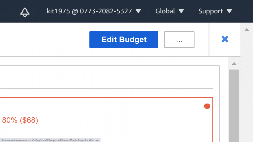 AWS Budgets Alerts - Edit Budget