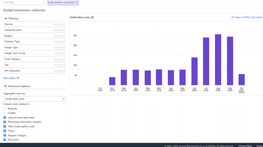 AWS Budgets - Budget Parameters