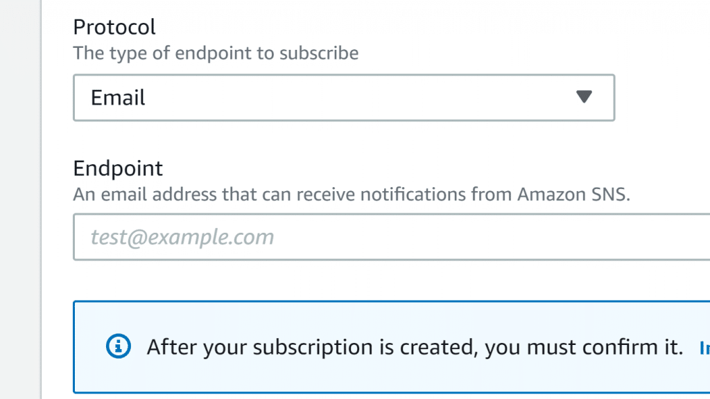 AWS SNS Topic - Protocol and Endpoint