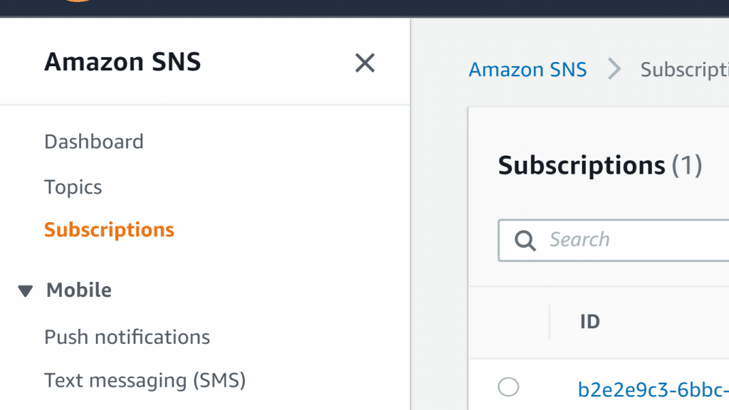 AWS SNS Topic - Subscriptions