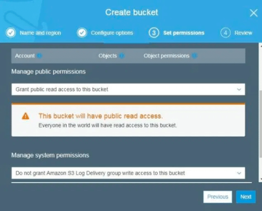 Configure S3 Bucket for Web Hosting - Step 4