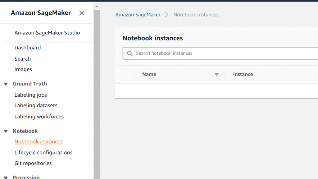 Create Notebook Instance - Notebook Instances