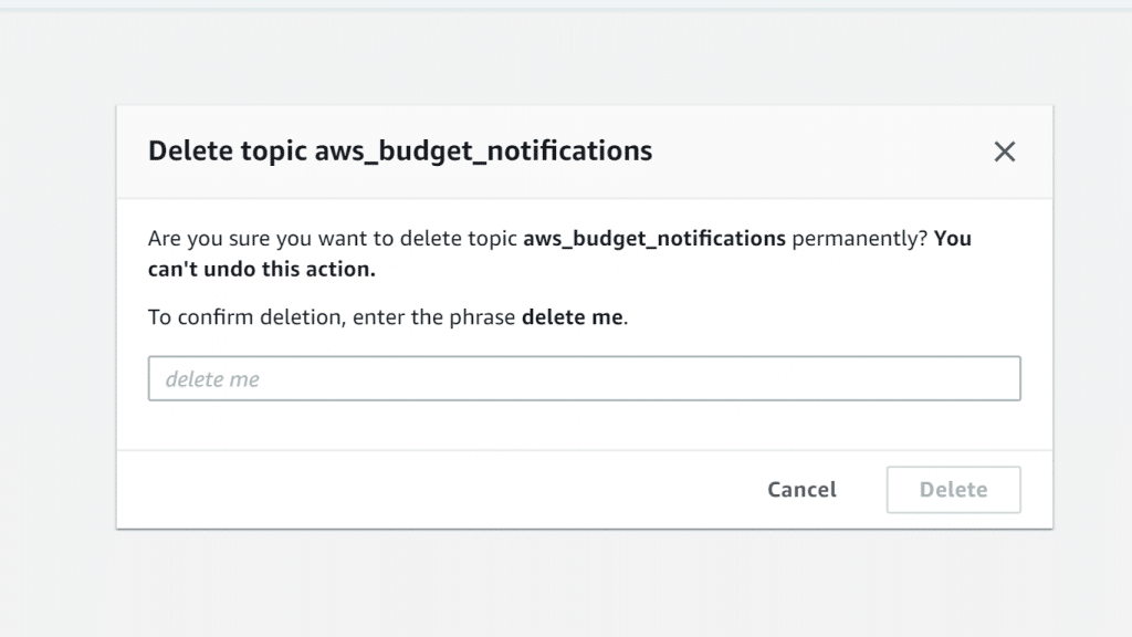 Delete SNS Subscriptions - Confirm Deletion
