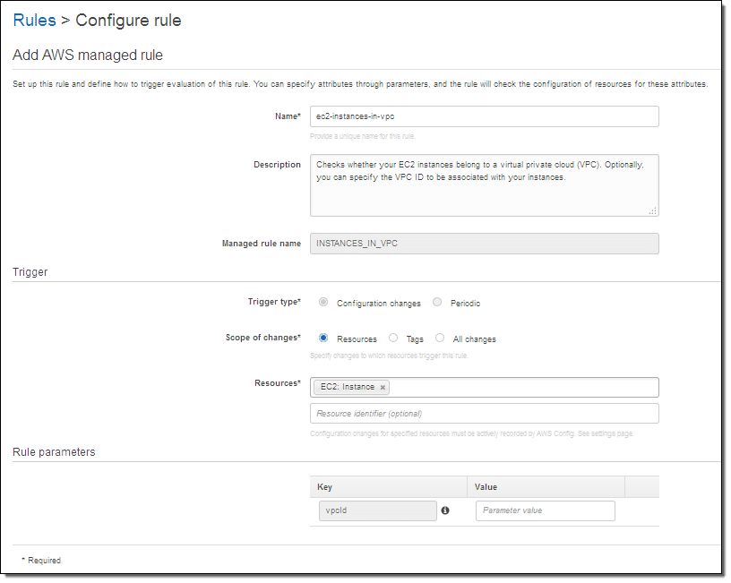 AWS Reactive Governance - Configure Rule