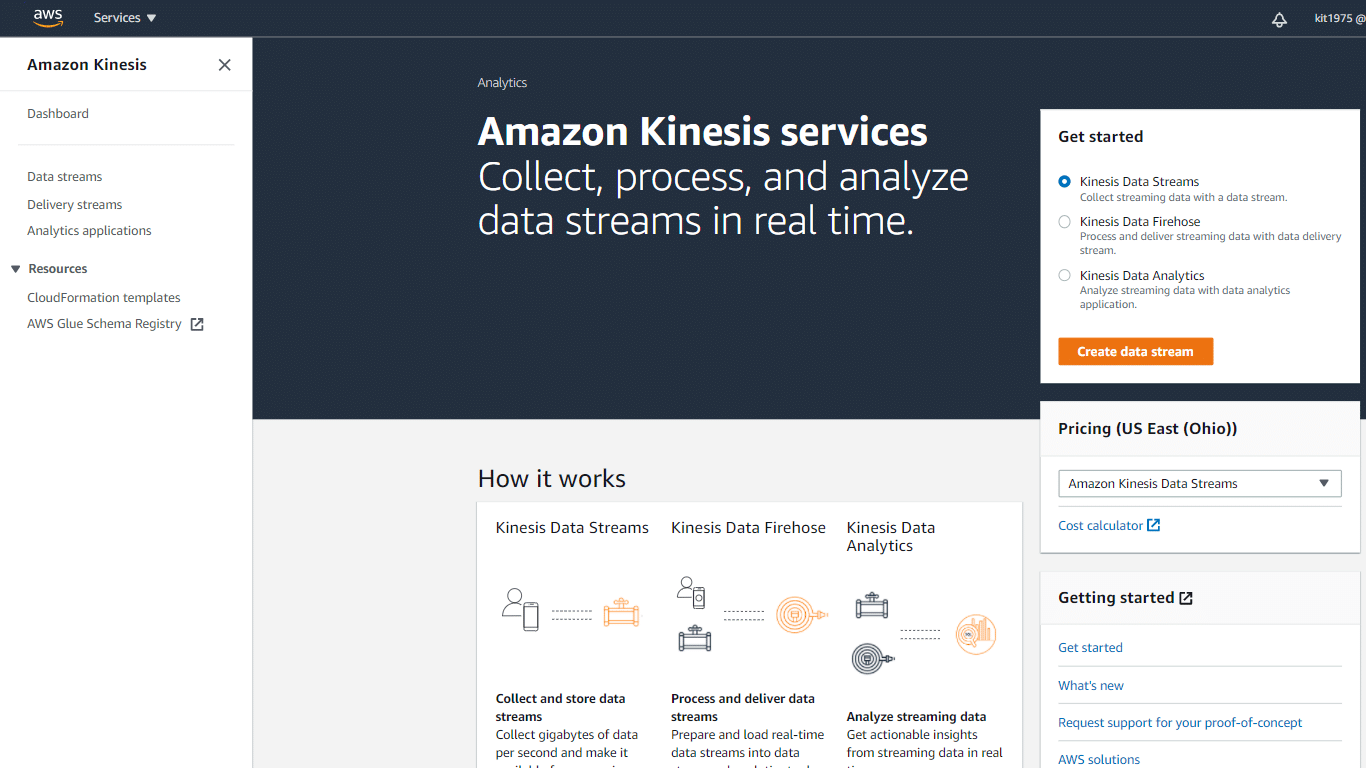 Create a Video Stream - Amazon Kinesis Services