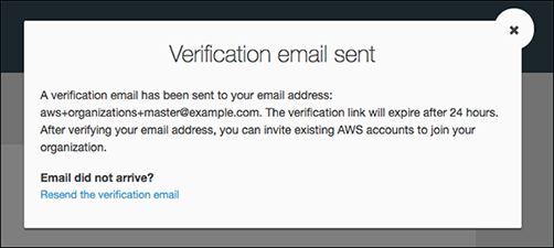 Create an Organization - Verification Email