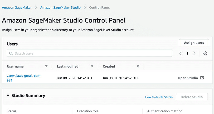 Delete a Studio Domain - User name list