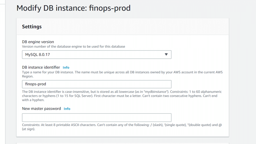 AWS RDS DB Instance - DB Engine Version