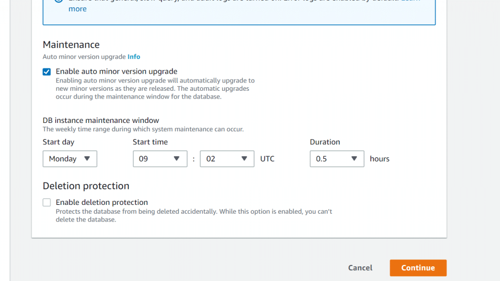 AWS RDS DB Instance - Maintenance