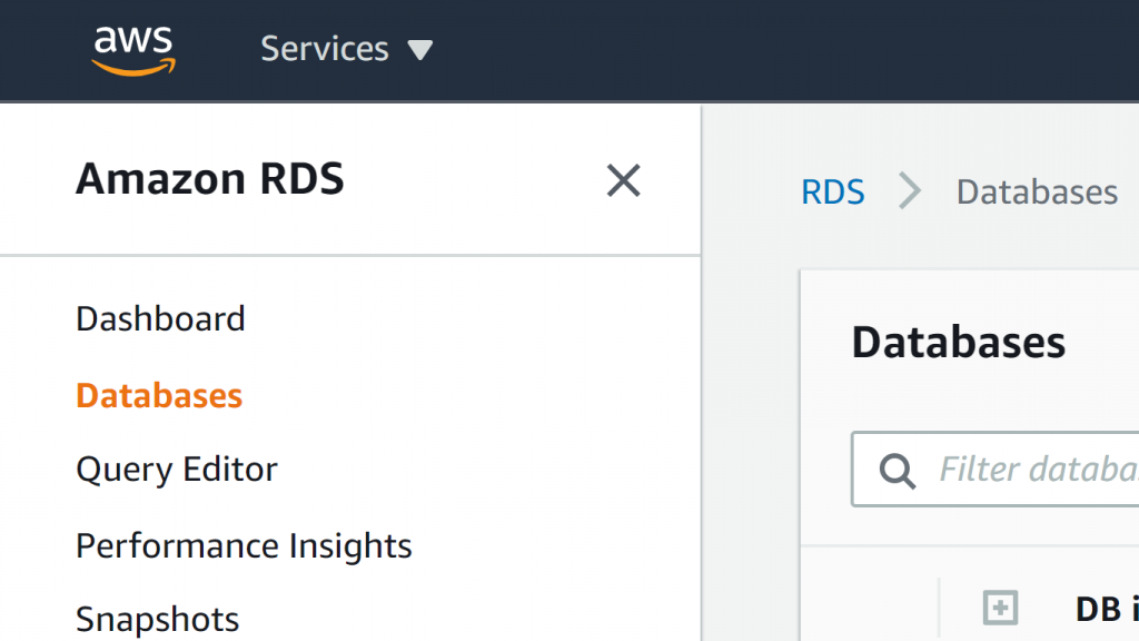 AWS RDS Read Replica - Databases